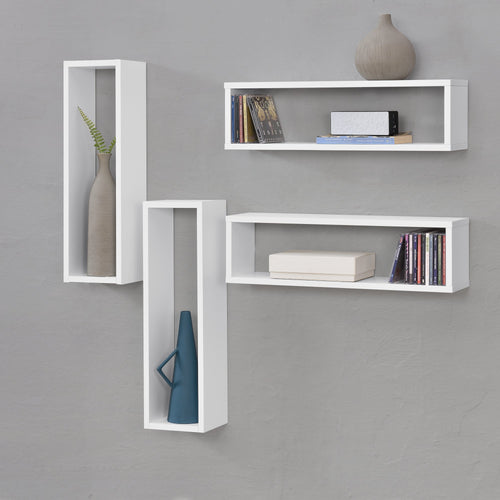 Półka ścienna Fagernes 59x15x17cm zestaw 4 różnych kolorów kolory en.casa