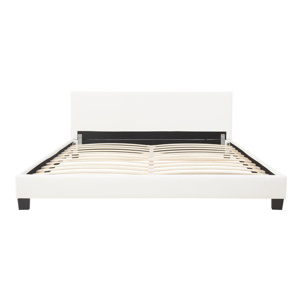 Łóżko ze sztucznej skóry 180x200 cm białe Corium