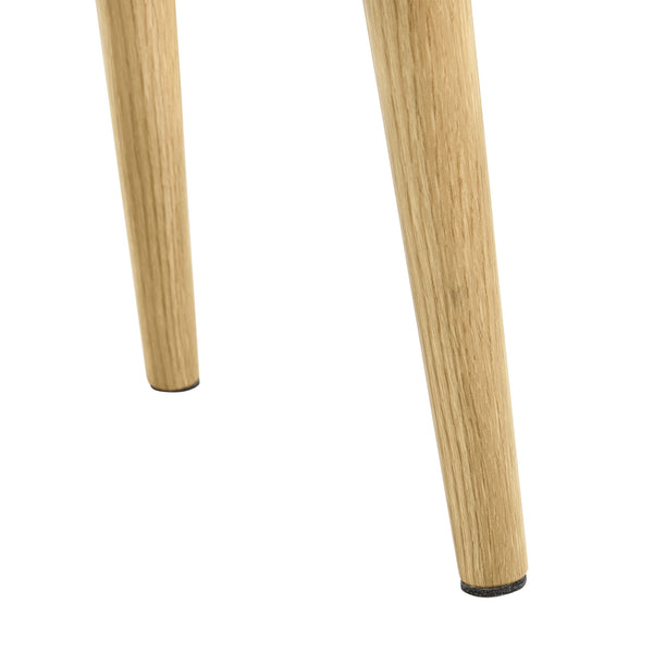 Stolik boczny Aurere Ø 36 cm tapicerowany z miejscem do przechowywania drewno natura/szary en.casa