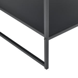 Stolik boczny Salsnes 51x53x51 cm z półką czarny [en.casa]