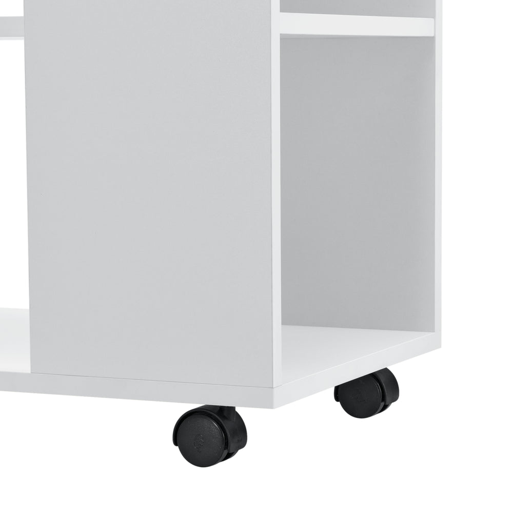 Couchtisch Älvdalen 60x70x35 cm zusätzliche Ablage u. feststellbaren Rollen Weiß en.casa - premiumXL