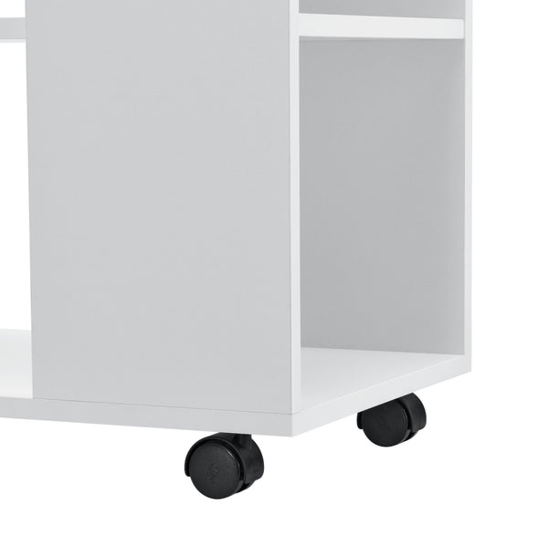 Stolik kawowy Älvdalen 60x70x35 cm dodatkowa półka i blokowane kółka Biały en.casa