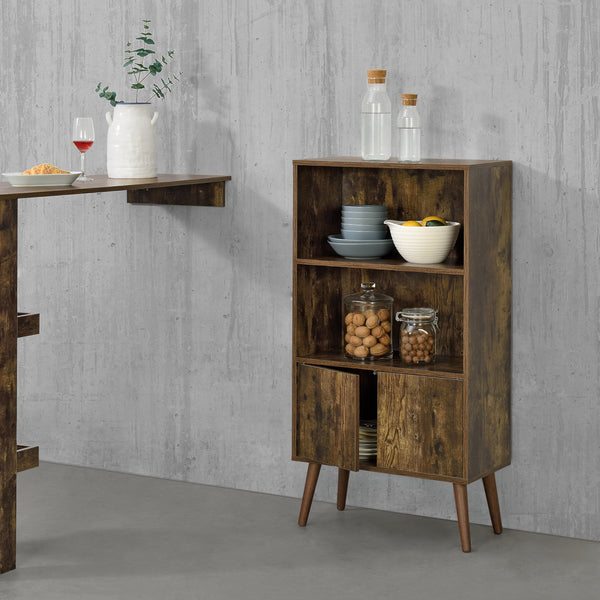 Regał na książki Ängelholm 113x60x30 cm z 2 drzwiami szafki i 2 dużymi półkami en.casa