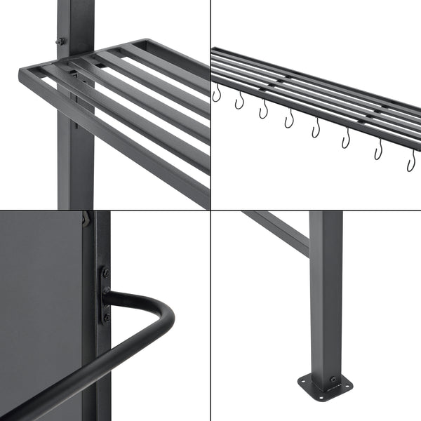 Altana grillowa Pyrgos 215 x 220 x 140 cm ciemnoszara en.casa