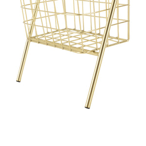 Drabina dekoracyjna z metalowymi koszami metal mosiądz 107x27x55cm en.casa
