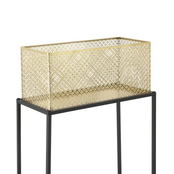 Stojak na kwiaty Anderlues zestaw 2 szt. czarny/mosiężny en.casa