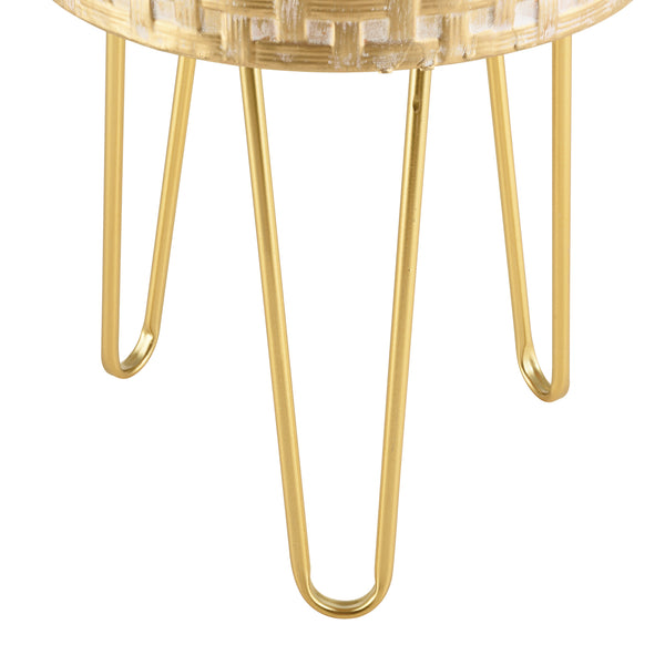 Stojak na kwiaty Kalmthout zestaw 3 sztuki w kolorze mosiądzu en.casa