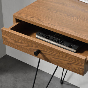 Biurko Munkfors 75x115x48cm odcień ciemnego drewna/czarny en.casa