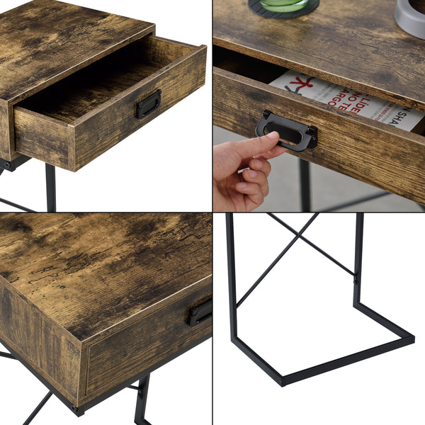 Stolik boczny Marstrand 67x45x30cm Ciemne drewno en.casa