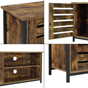 Stolik RTV Engerdal 49x110x30cm z szafką i 2 półkami [en.casa]