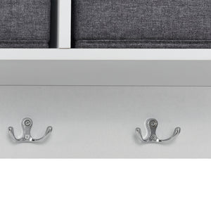 Wieszak ścienny Horsens z pojemnikami do przechowywania 100x20x30cm biały/szary en.casa