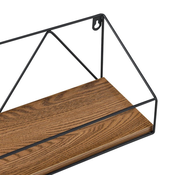 Półka ścienna Kolding 3-częściowa różne rozmiary ciemny odcień drewna en.casa