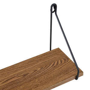 Półka ścienna Randers 3 szt. różne rozmiary ciemne drewno en.casa