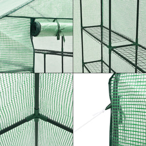 Szklarnia Vale z półkami 120x170x194cm Zielona [en.casa]