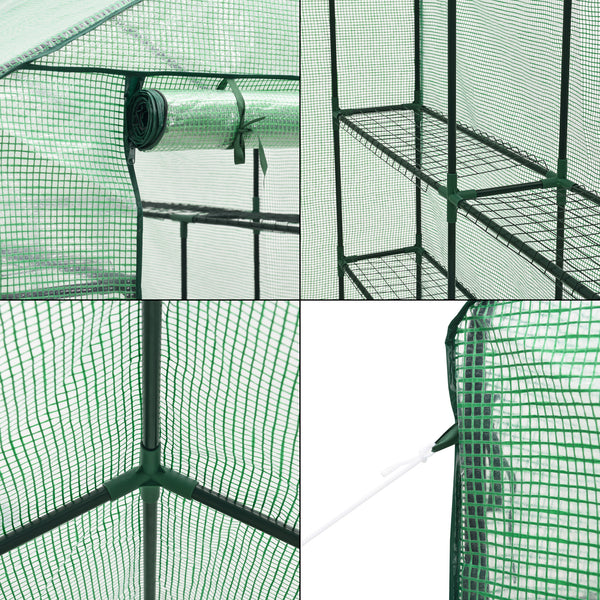 Szklarnia Vale z półkami 120x170x194cm Zielona [en.casa]