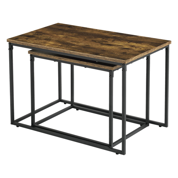 Zestaw stolików kawowych Härnösand zestaw 2 ciemne drewno [en.casa]