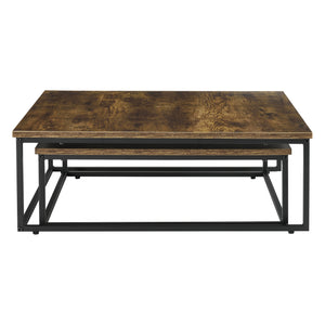 Zestaw stolików kawowych Haninge zestaw 2 okrągłe ciemne drewno [en.casa]