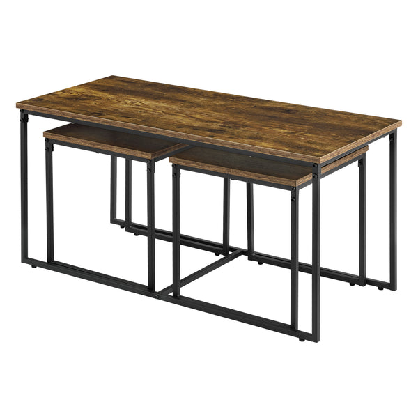 Zestaw stołowy Haparanda 3-częściowy Ciemny odcień drewna [en.casa]