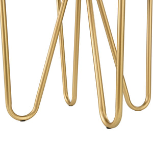 Taboret Runö tapicerowany do 100 kg kolor czarny/mosiądz [en.casa]