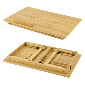 Stolik pod laptopa z bambusa Trysil 55x35x28cm [en.casa]