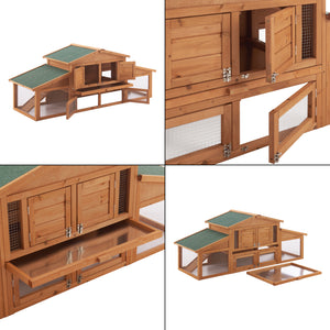 Klatka dla królików Schmitten 72x180x62cm drewno jodłowe [en.casa]