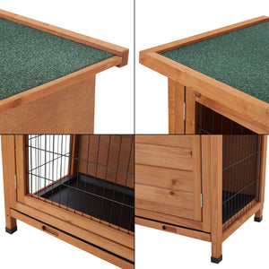 Klatka dla królików Falkenau wybieg dla małych zwierząt 104x122x50cm drewno jodłowe [en.casa]