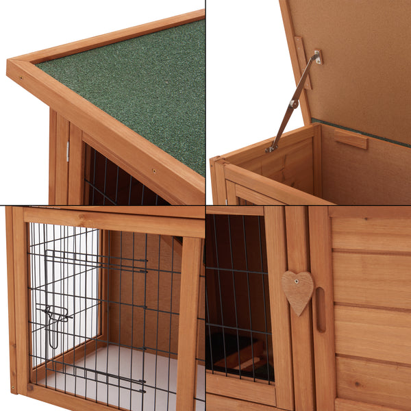 Klatka dla królików Nidda 85x91,5x45cm drewno jodłowe [en.casa]