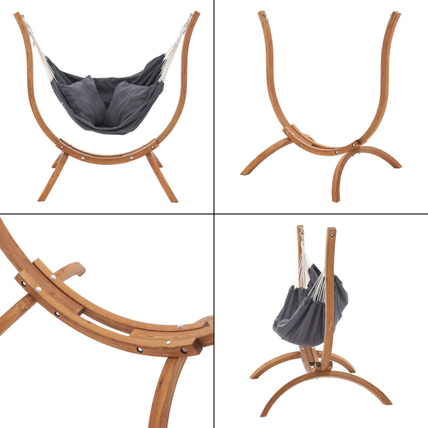 Fotel wiszący Grevena 155x106x143cm ciemnoszary [en.casa]