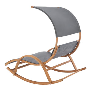 Leżak bujany Kasos 181x135x190cm ciemnoszary [en.casa]