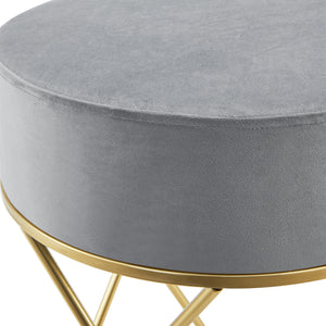 Stołek Beveren do ok. 100 kg kolor szary/mosiądz [en.casa]