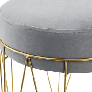 Taboret Melsele do ok. 100 kg szary/kolor mosiądzu [en.casa]