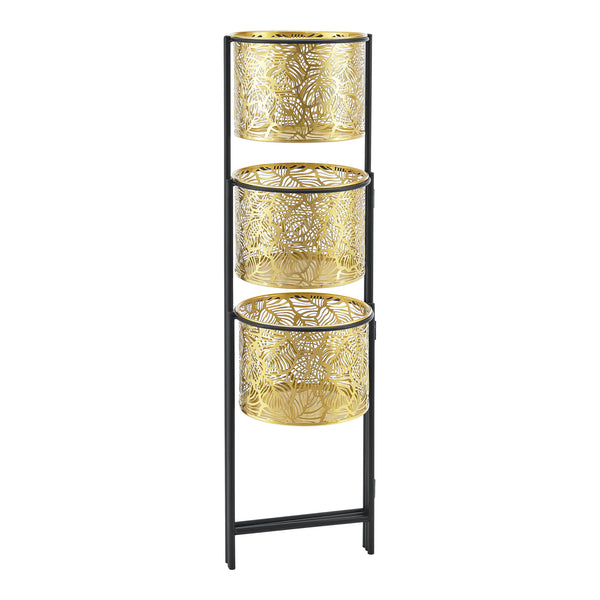 Stojak na kwiaty Verrebroek czarny/mosiężny [en.casa]