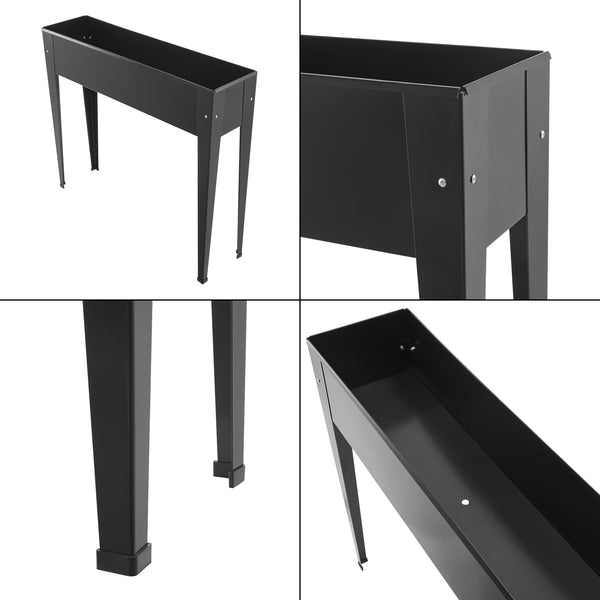 Grządka podwyższona Lelystad 98x25x82cm stal antracyt [en.casa]