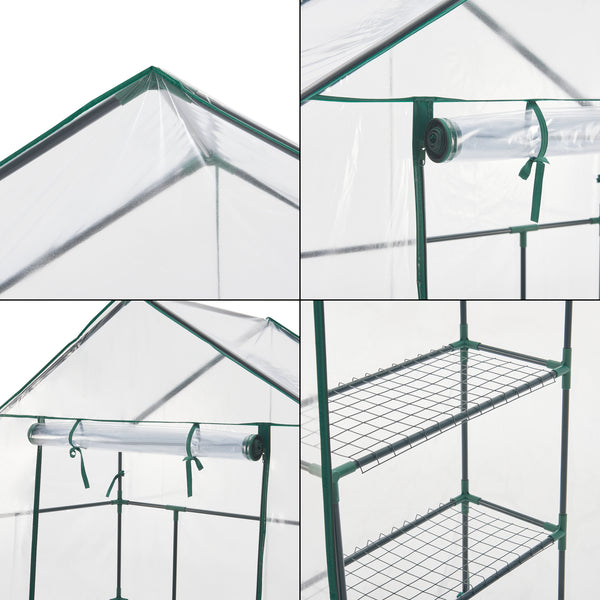 Szklarnia Hoorn z półkami 140x73x195cm Przezroczysta [en.casa]