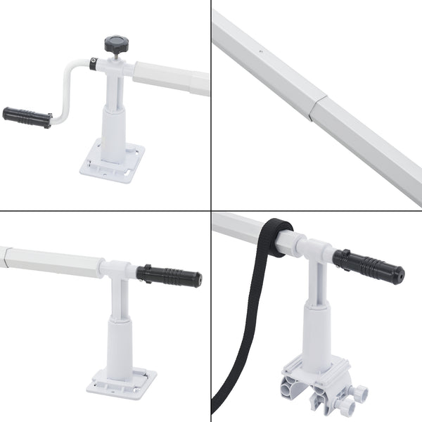 Urządzenie do zwijania basenu Oliveti z suwakami aluminium [en.casa]