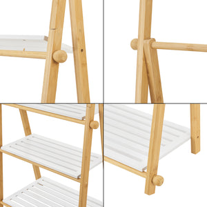 Bambusowa półka łazienkowa Lapinjärvi z drążkami na ręczniki [en.casa]