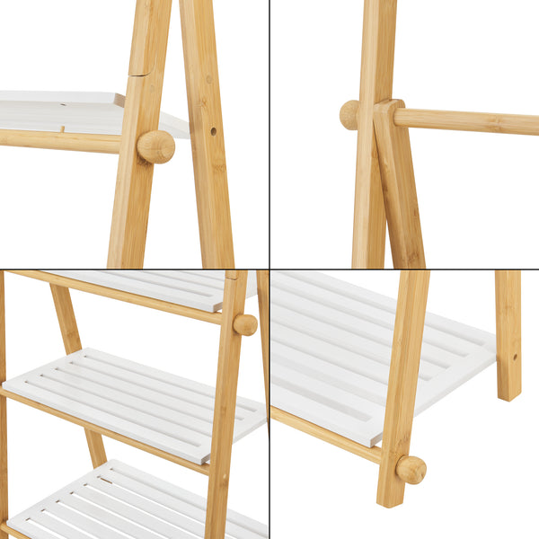 Bambusowa półka łazienkowa Lapinjärvi z drążkami na ręczniki [en.casa]