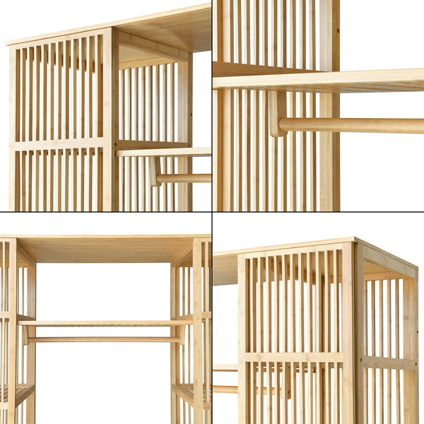 Bambusowy wieszak na ubrania Hudiksvall 185x140x45cm [en.casa]