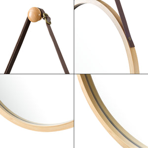 Bambusowe lustro ścienne Bykle okrągłe 38 cm [en.casa]