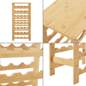 Stojak na wino Äänekoski 94x47x29 cm bambus natura [en.casa]