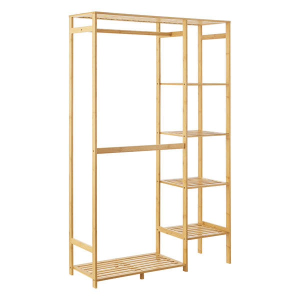 Wieszak na płaszcze Eurajoki 139x100x40 cm naturalny bambus [en.casa]