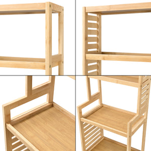 Półka stojąca Forssa 165 x 42 x 28 cm naturalny bambus [en.casa]