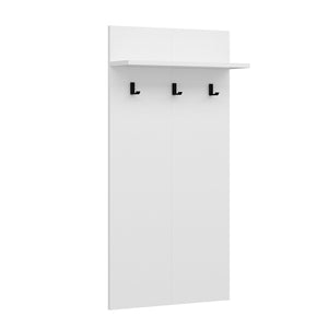 Panel do szafy Farsø z półką i 3 haczykami biały [en.casa]