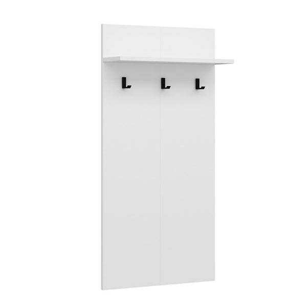 Panel do szafy Farsø z półką i 3 haczykami biały [en.casa]