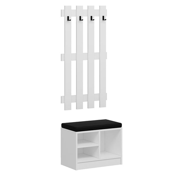 Panel do szafy z ławką na buty Farum White [en.casa]