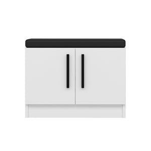 Ławka na buty Fjends z 2 drzwiami i 3 półkami Biała [en.casa]