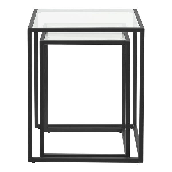 Stół do jadalni Holstebro Czarny/Przezroczysty [en.casa]