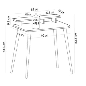 Biurko Östhammar z blatem w kolorze białym [en.casa]