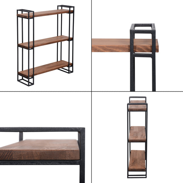 Półka ścienna Falster z drewna sosnowego, bejcowana [en.casa]