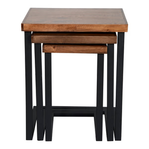 Zestaw stolików Rørvig w zestawie 3 z drewna sosnowego, bejcowane [en.casa]